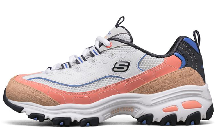 Женские кроссовки Skechers D'Lites 1.0 (серо-оранжевые)