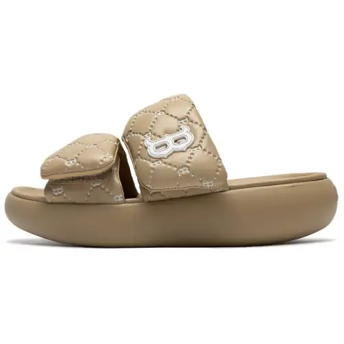 MLB Slipper Crystal Antibacterial Slide Slippers Unisex Light Camel