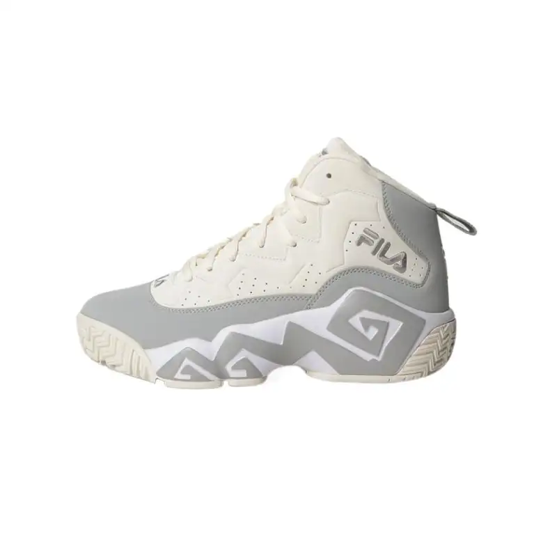 FILA MB Synthetic Leather Comfortable Moisture wicking High top Casual Shoes Unisex White