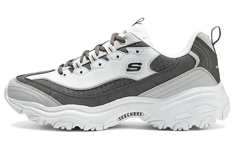 Skechers D'Lites 1.0 Textile, Synthetic Leather Wear resistant And Lightweight Low top Casual Shoes Men's White Black