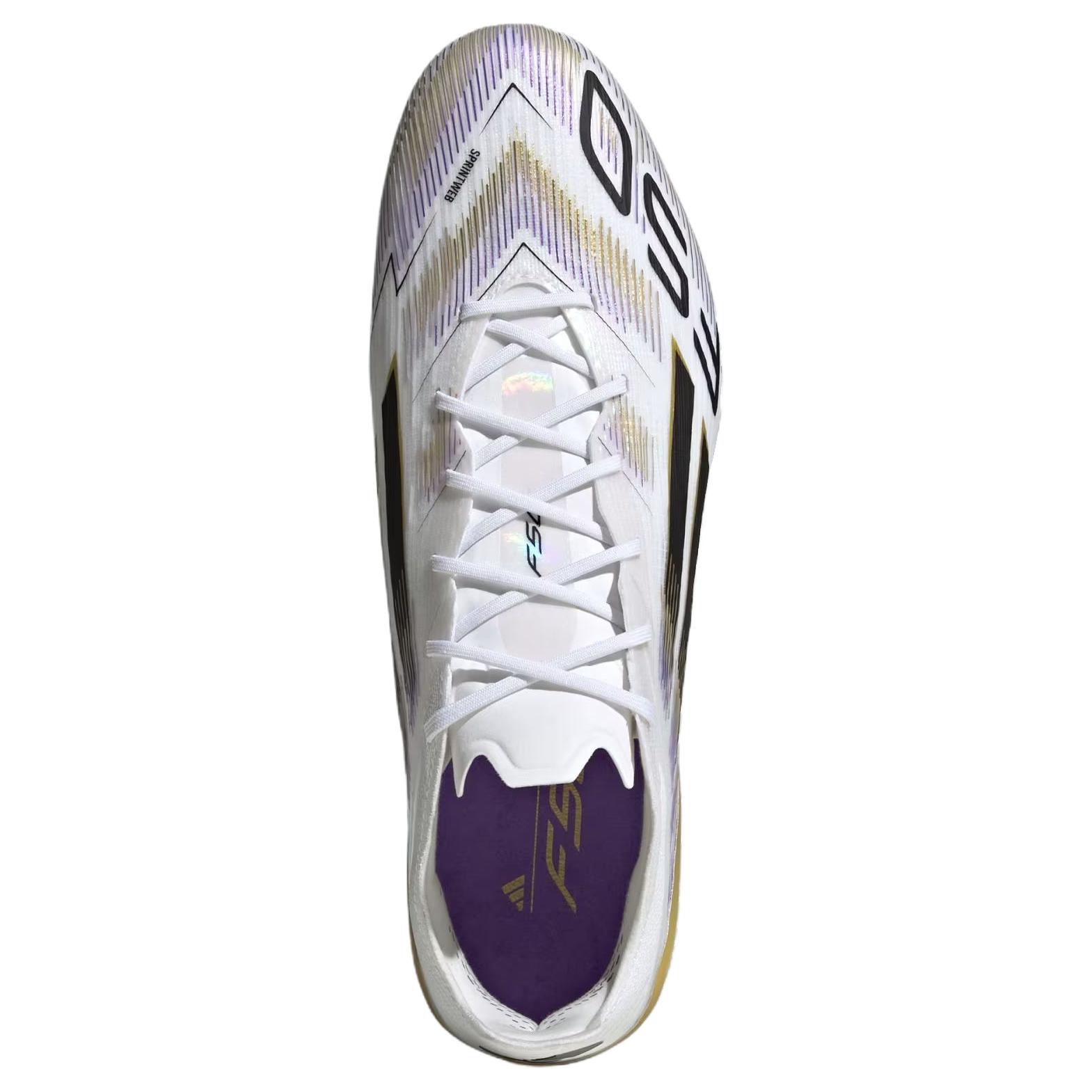 Adidas F50 ELITE Comfortable And Lightweight HG Hard Ground Abrasion Resistant Soccer Shoes Unisex White Black