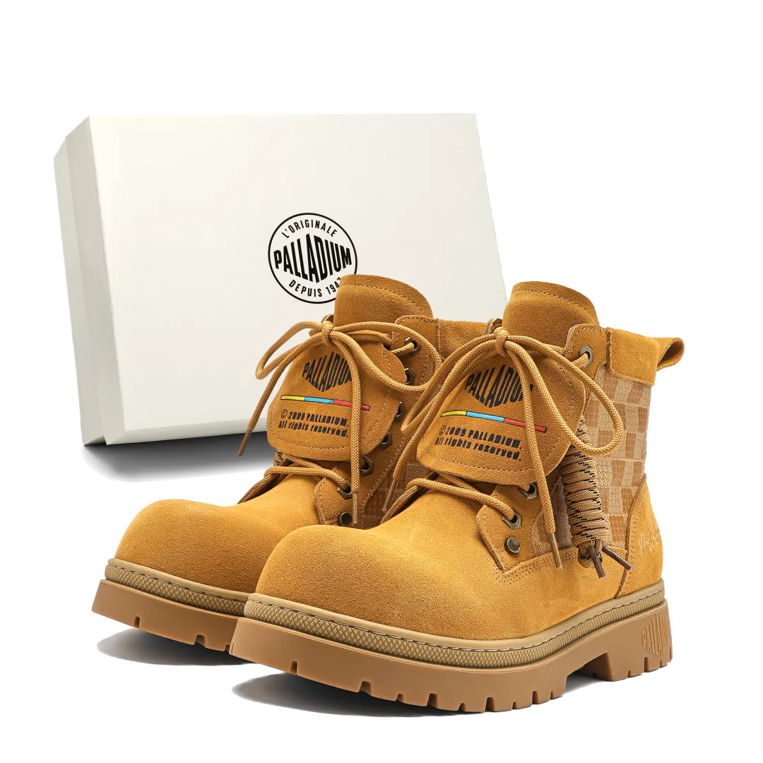 Palladium Combat Boots Unisex Yellow Brown, Dark Khaki, Blue