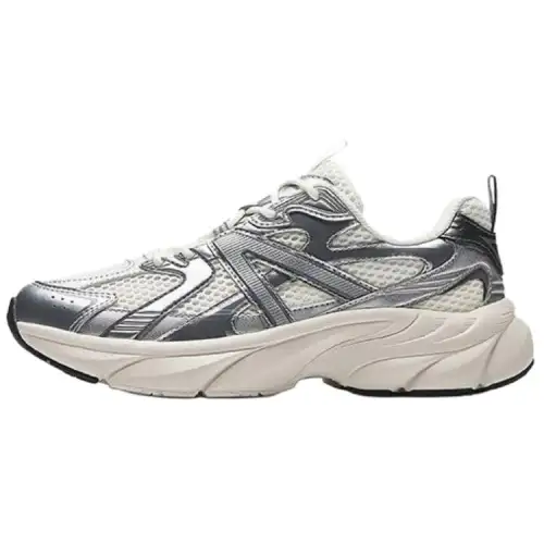 Anta Galaxy Fashion Trend Low top Casual Shoes Women's Ivory White Silver Charcoal Gray