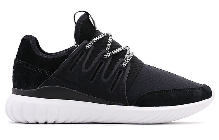 Мужские кроссовки adidas originals Tubular Radial (черно-белые) — Чёрный / белый — фото 2