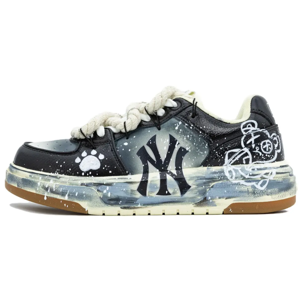 MLB Chunky Liner Slip Resistant Balance Height Increasing Low top Casual Shoes Unisex Black