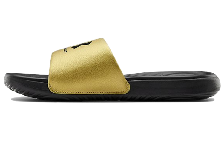 Женские шлепанцы Under Armour Ansa Fixed (черные с золотым)