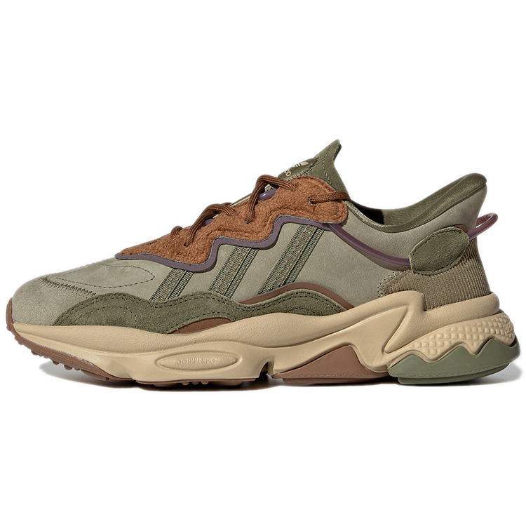 Женские кроссовки adidas originals Ozweego (зелено-коричневые)