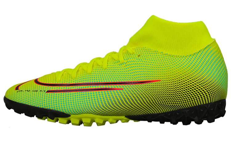 Nike Mercurial Superfly 7 Comfortable TF Turf Abrasion Resistant Abrasion Resistant Soccer Shoes Men's Lemon