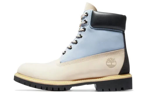 Timberland PREMIUM Short Combat Boots Men's Beige Blue