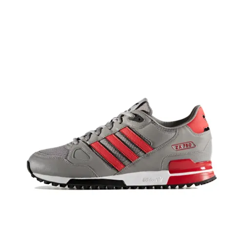 Adidas Originals ZX 750 Mesh Cushioning Low top Casual Shoes Unisex Ice Gray Red
