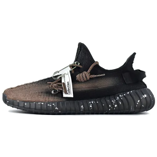 Adidas Originals Yeezy Boost 350 V2 Snake Rubbing Comfortable Slip Resistant Low top Casual Shoes Unisex Black Brown