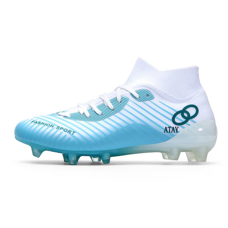 ATAY Fashion Trend Slip Resistant Abrasion Resistant Slip Resistant Abrasion Resistant Soccer Shoes Unisex Aqua