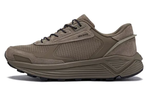 DESCENTE DUALIS Synthetic Leather Slip Resistant Abrasion Resistant Low top Casual Shoes Men's Khaki