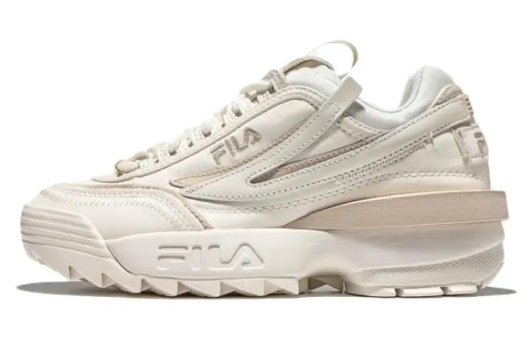 FILA Disruptor 2 Barneys New York X Leather Cushioning Abrasion Resistant Low top Casual Shoes Unisex White