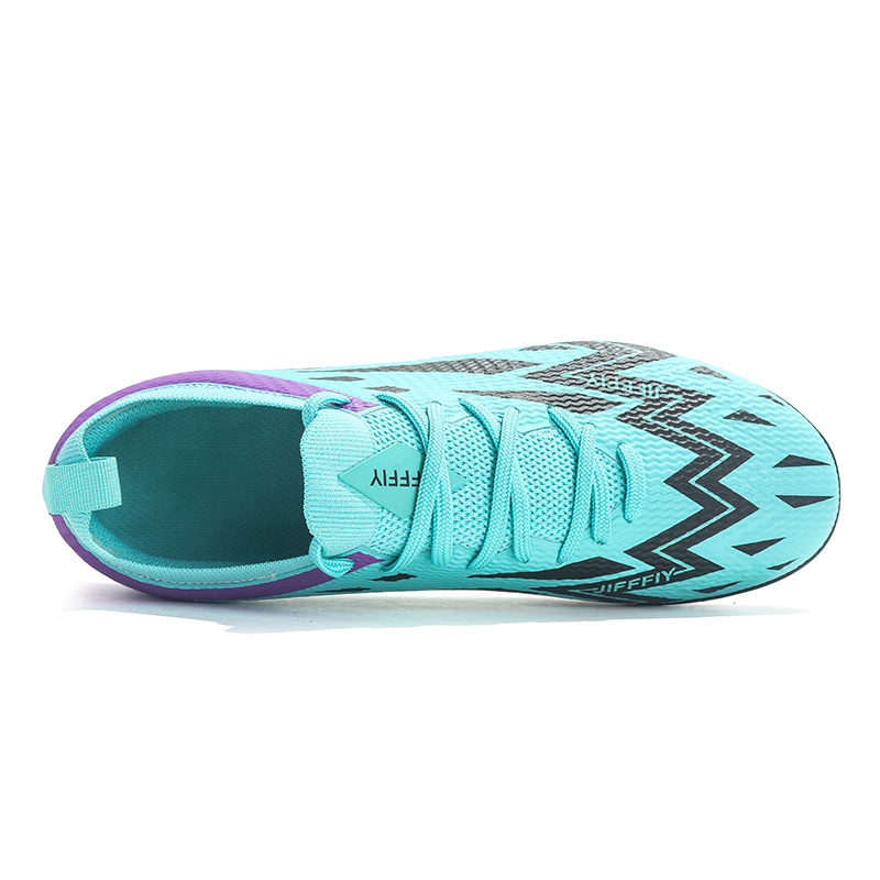 Jifffly Cushioning Slip Resistant Abrasion Resistant Support Soccer Shoes Unisex Lake Green