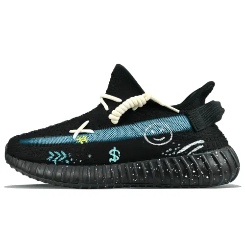 Adidas Originals Yeezy Boost 350 V2 Slip Resistant Low top Casual Shoes Unisex Black Blue