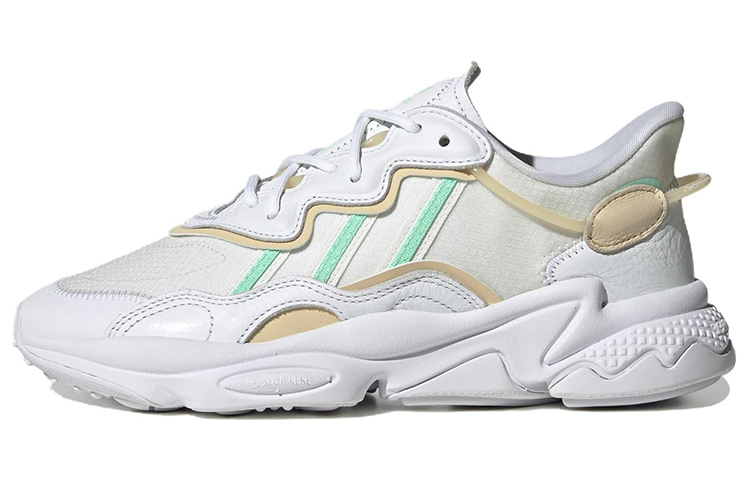 Женские кроссовки adidas originals Ozweego (бело-коричневые)