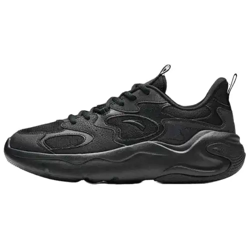 Anta Cushioning Slip Resistant Abrasion Resistant Low top Casual Shoes Men's Black