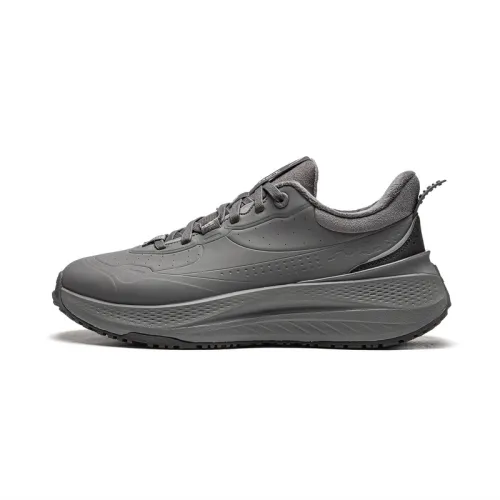 Li Ning SOFT PLUS Slip Resistant Abrasion Resistant Low top Casual Shoes Men's Asphalt Gray