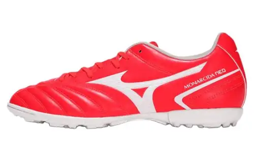 Mizuno Monarcida TF Turf Slip Resistant Abrasion Resistant Soccer Shoes Men's Neon Red