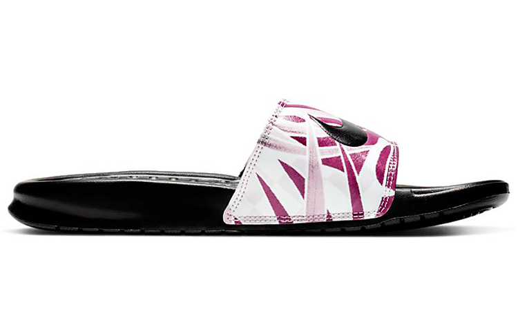 Женские шлепанцы Nike Benassi JDI Floral (черно-фиолетовые) — фото 2
