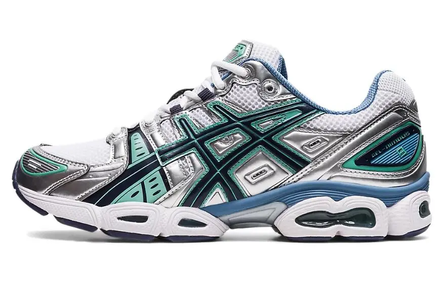 ASICS Gel Nimbus 9 White Mint Steel Blue
