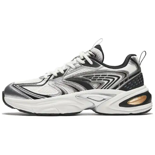 Anta Life Collection Slip Resistant Abrasion Resistant Low top Casual Shoes Men's White Silver Black