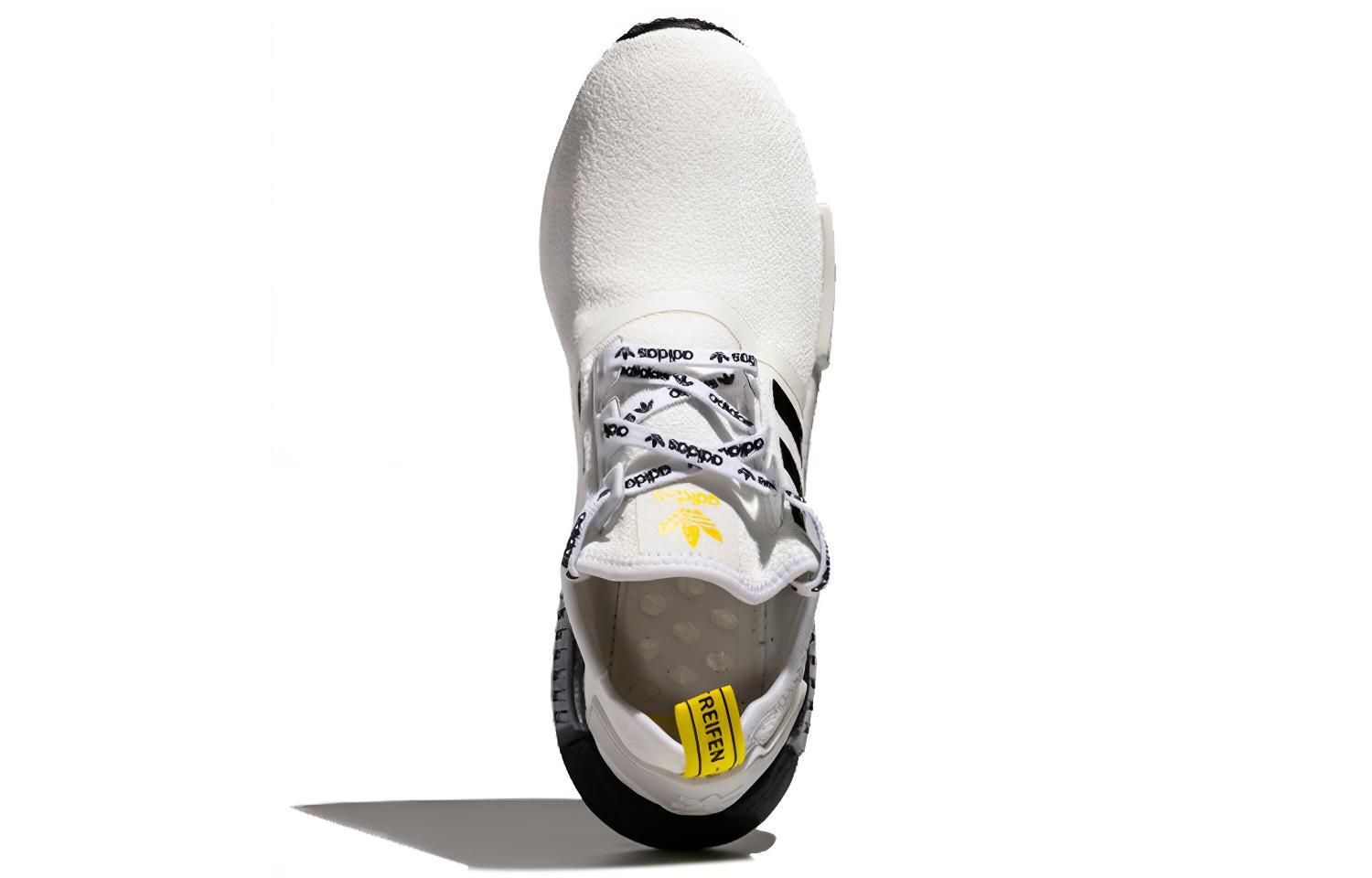Унисекс кроссовки adidas originals NMD_R1 (бело-черно-желтые) — фото 4