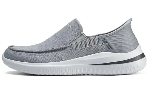 Skechers Delson 3.0 Penetration Technology Abrasion Resistant Abrasion Resistant Low top Casual Shoes Men's Light Gray