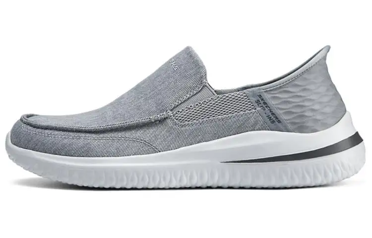 Skechers Delson 3.0 Penetration Technology Abrasion Resistant Abrasion Resistant Low top Casual Shoes Men's Light Gray