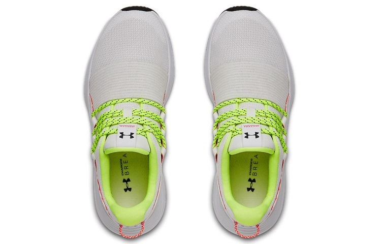 Женские кроссовки Under Armour Charged Breathe (бело-зеленые) — Белый / зелёный — фото 4
