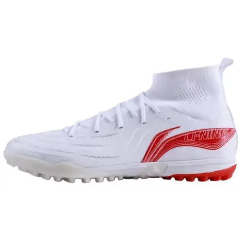 Li Ning Soccer Shoes Men's High Top White