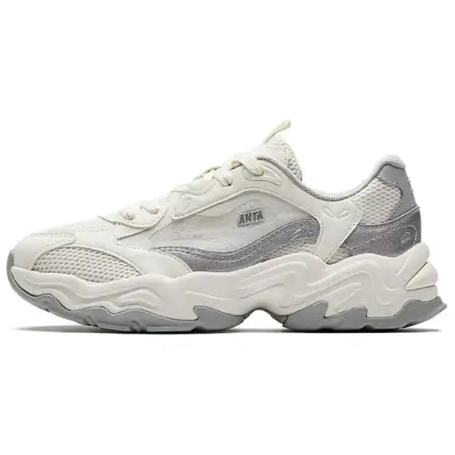 Anta Cushioning, Wear Resistant Low top Casual Shoes Women's White Silver