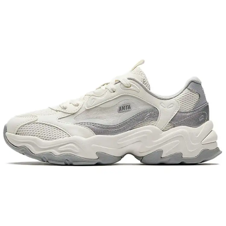 Anta Cushioning, Wear Resistant Low top Casual Shoes Women's White Silver