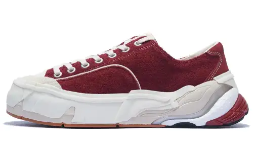 Li Ning Wuji Abrasion Resistant Breathable Low top Casual Shoes Men's Dark Crimson