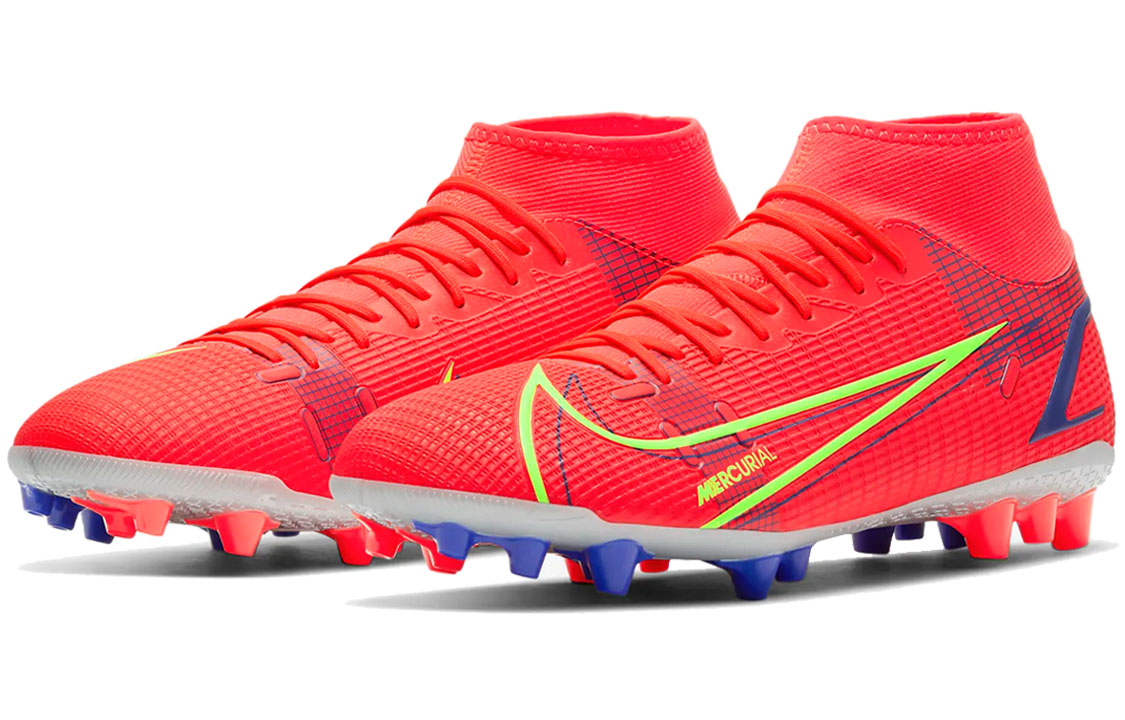Мужские бутсы Nike Mercurial Superfly 8 (красно-зеленые) — фото 3