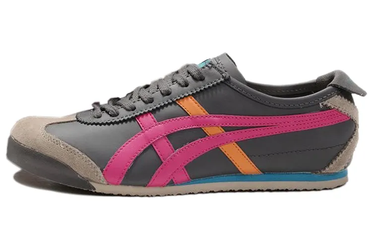 Onitsuka Tiger MEXICO 66 Casual Shoes Unisex Low Top Gray/Rose Red/Orange