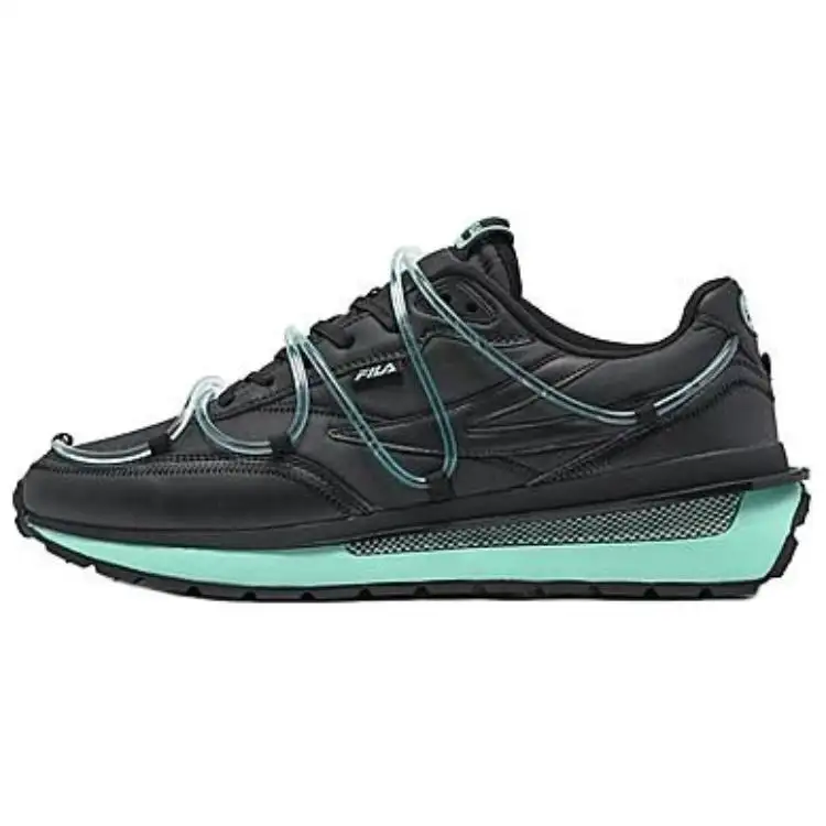FILA Renno Comfortable Low top Casual Shoes Men's Black Cyan