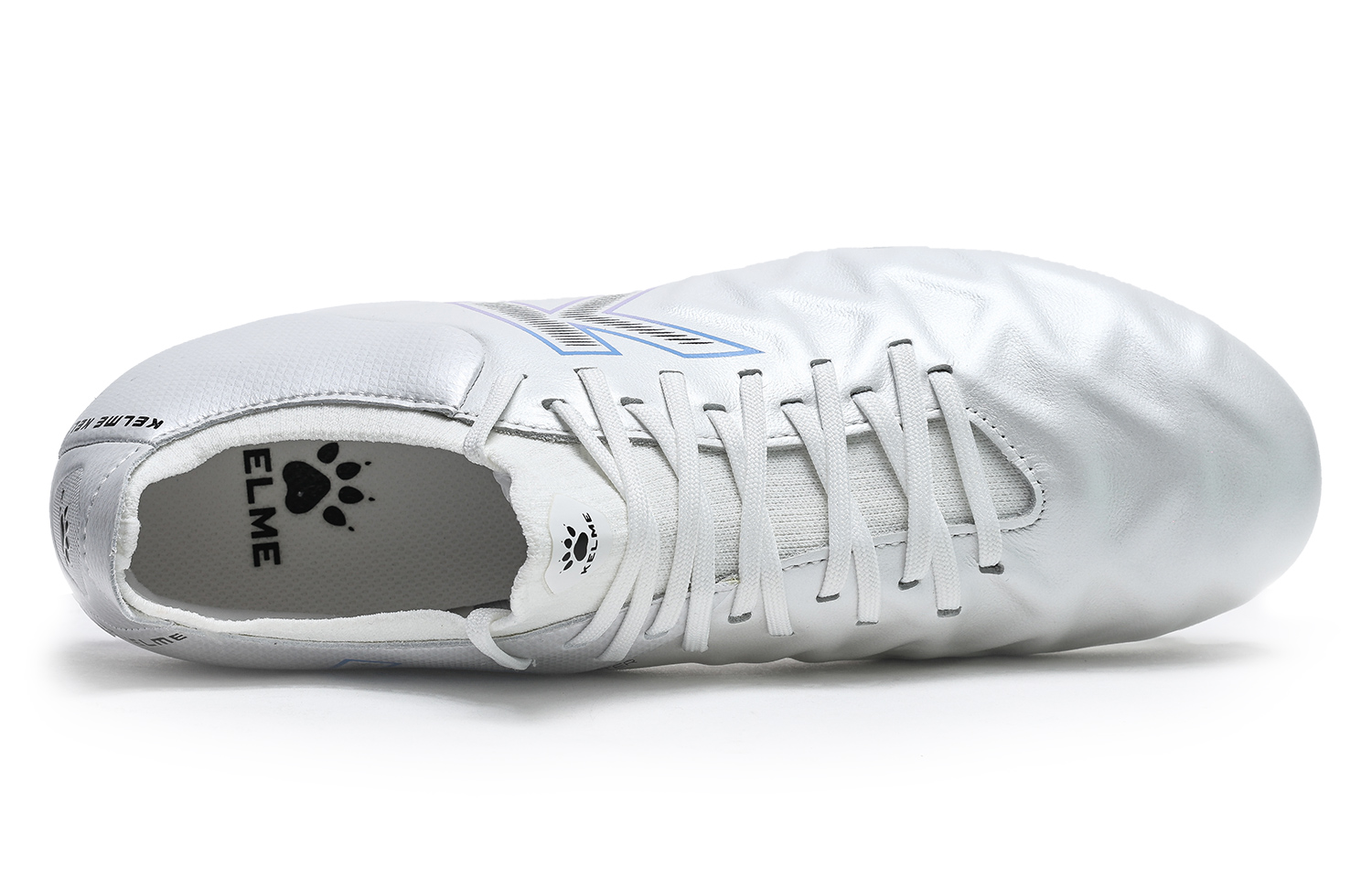 KELME MG Multi Ground Slip Resistant Abrasion Resistant Soccer Shoes Unisex White Blue