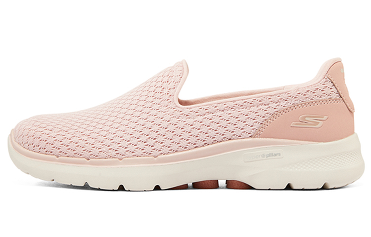 Skechers Go Walk 6 Textile, Synthetic Leather Cushioning, Wear Resistant Low top Casual Shoes Women’s Pink