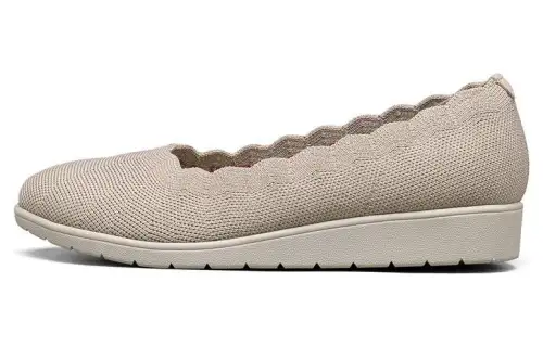 Skechers Cleo Flex Wedge Slip on Lightweight And Breathable Low top Sports Casual Shoes Women's Taupe