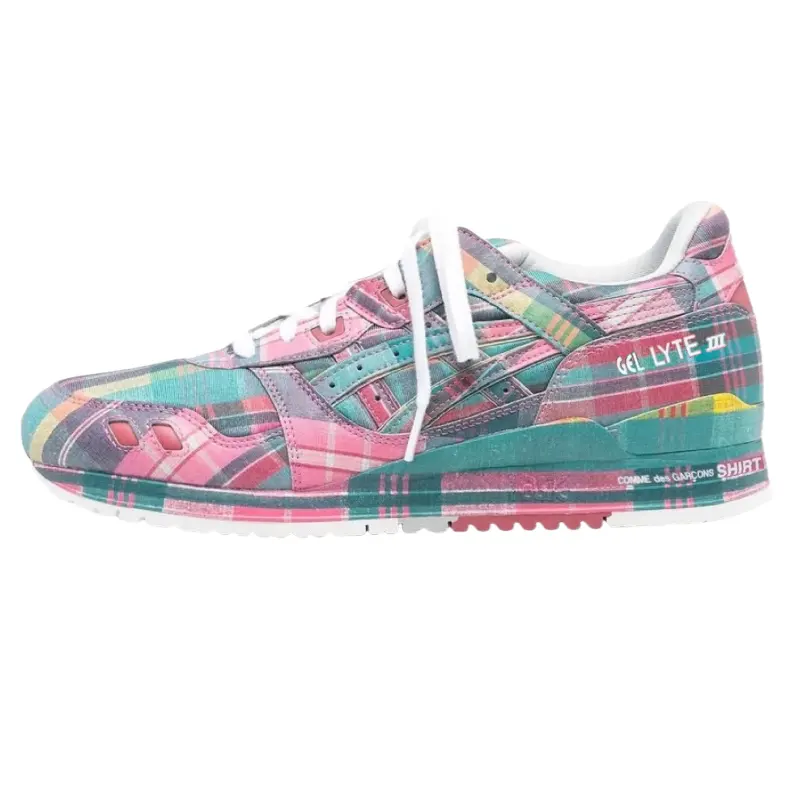 ASICS x COMME Des GARÇONS SHIRT Gel Lyte 3 Abrasion Resistant Low top Casual Shoes Unisex Green Pink