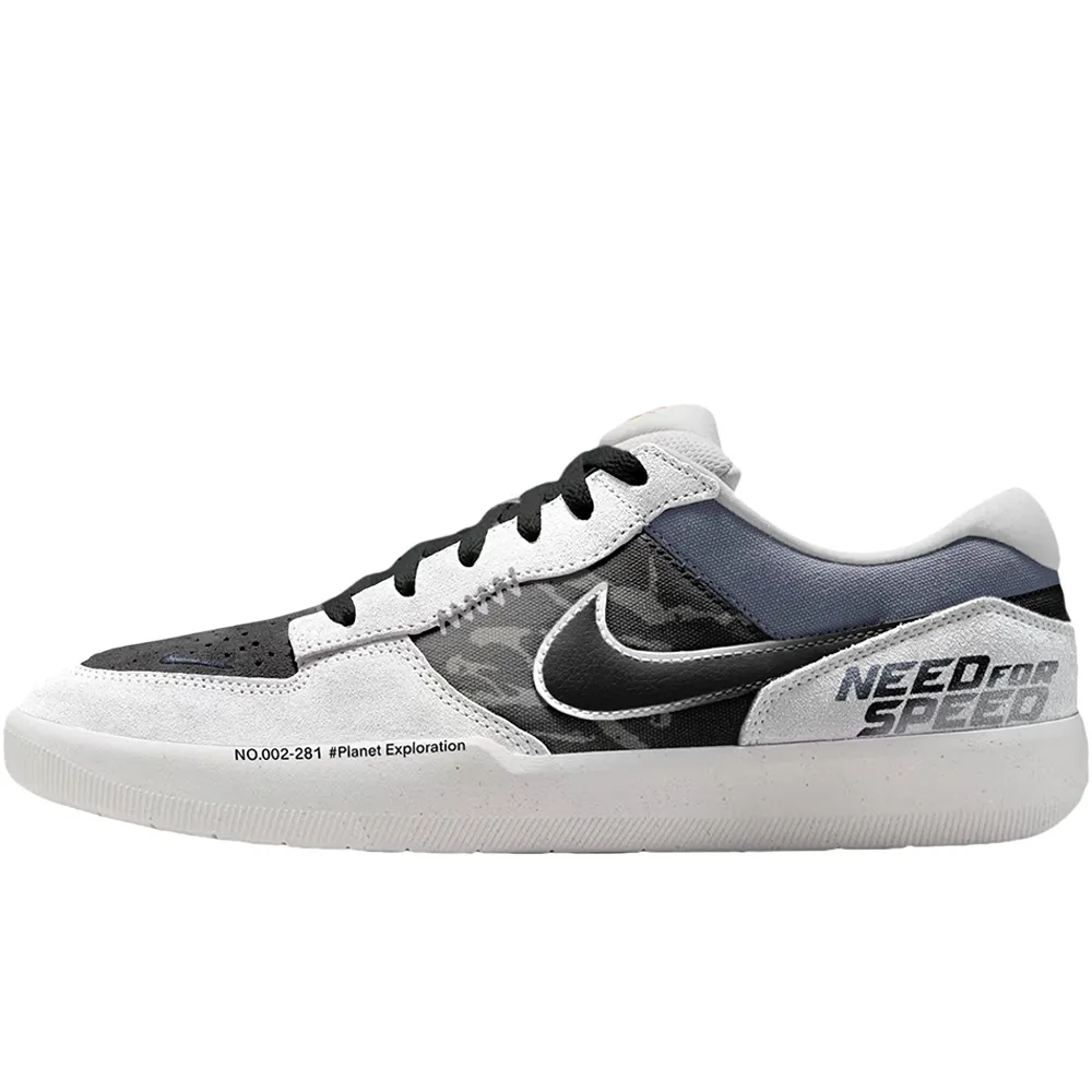 Nike SB Force 58 Speed Shadow Abrasion Resistant Low top Casual Shoes Unisex Black White Gray