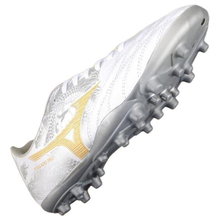 Mizuno Morelia Neo AG Artificial Ground Cushioning Abrasion Resistant Breathable Coverage Soccer Shoes Men’s White Gold