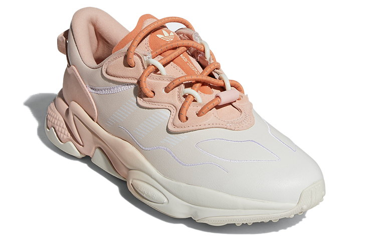 Женские кроссовки adidas originals Ozweego (розово-бело-оранжевые) — фото 3
