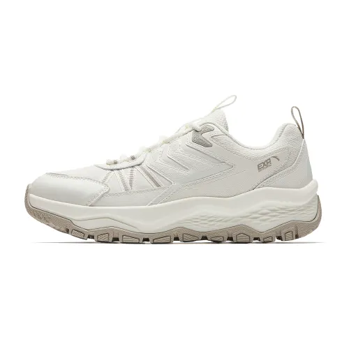 Anta Synthetic Leather Low top Outdoor Versatile Trail Running Women's Ivory White/Plain Mist Gray