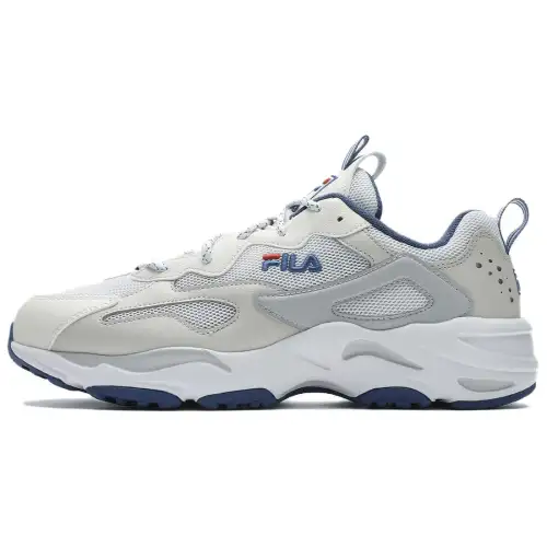 FILA Tracer Abrasion Resistant, Breathable, Lightweight Low top Casual Shoes Men's White Gray