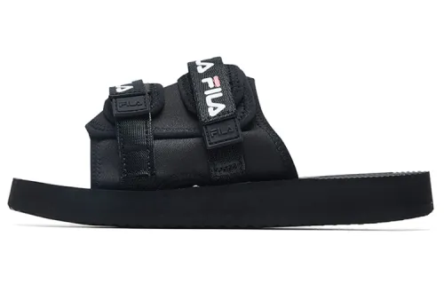 FILA Thick Sole Velcro Black Slippers Women's