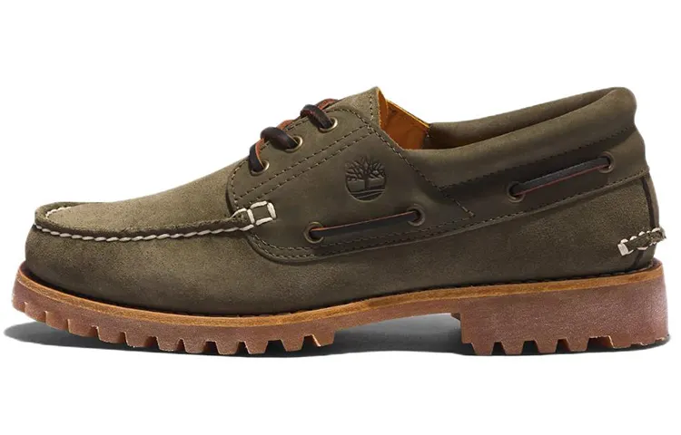 Timberland 3 Eye Casual Shoes Men's Low Top Linen Green