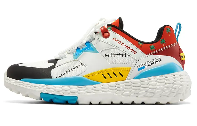 One Piece x Skechers Monster Leather, Mesh Mid top Casual Shoes Women's Black White Red Multicolor